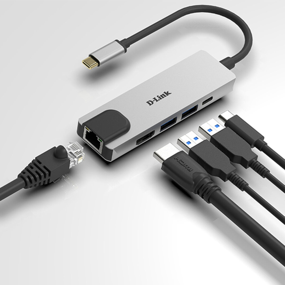 USB Hub C D-Link DUB-M520 Svart 60 W